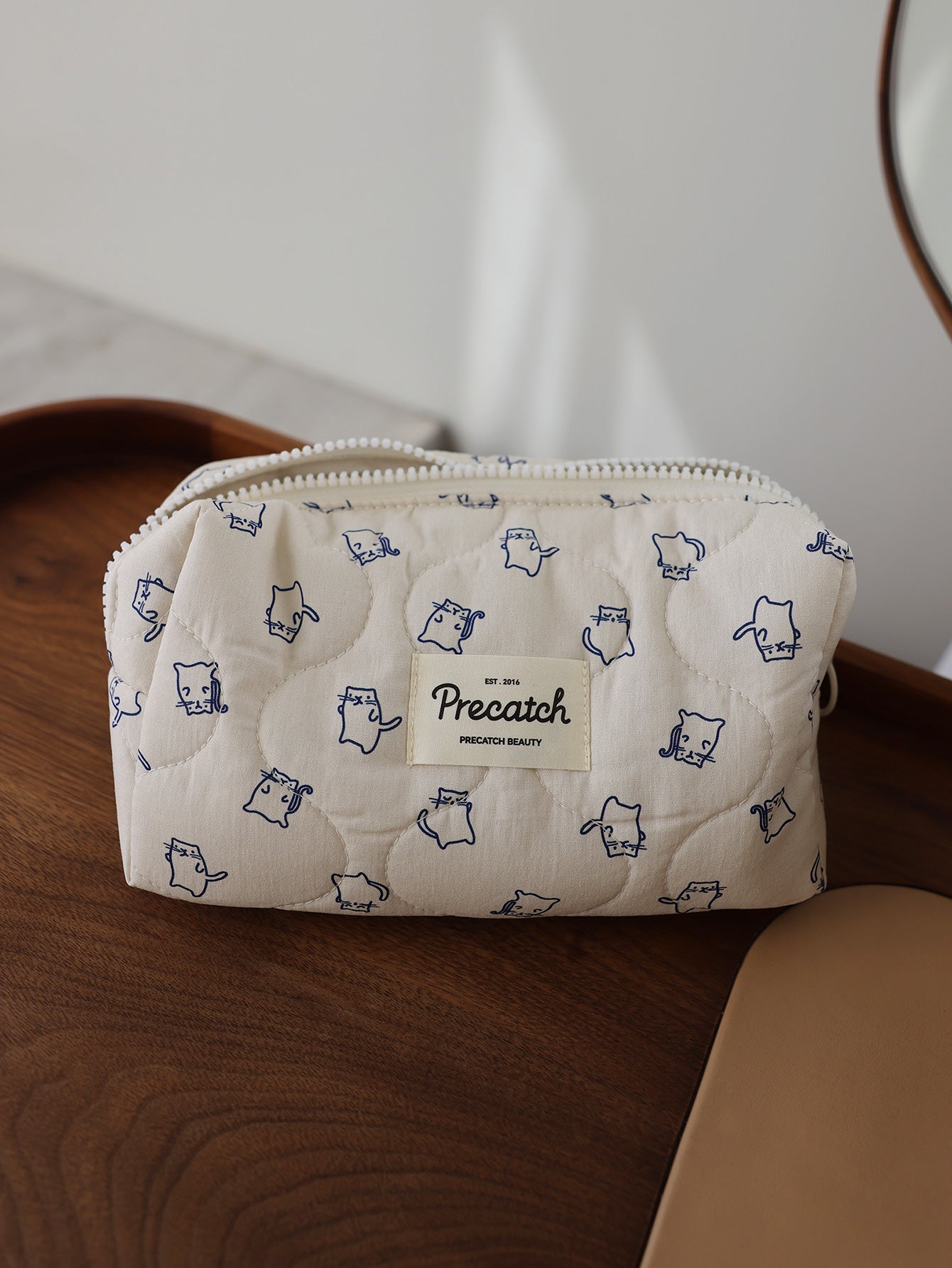 Precatch Cute Cat Design Travel Cosmetic Bag Multi-functional Storage Bag for Travel Skincare Items Makeup case
