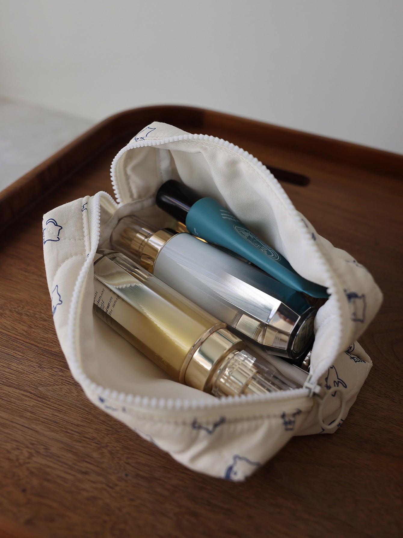 Precatch Cute Cat Design Travel Cosmetic Bag Multi-functional Storage Bag for Travel Skincare Items Makeup case