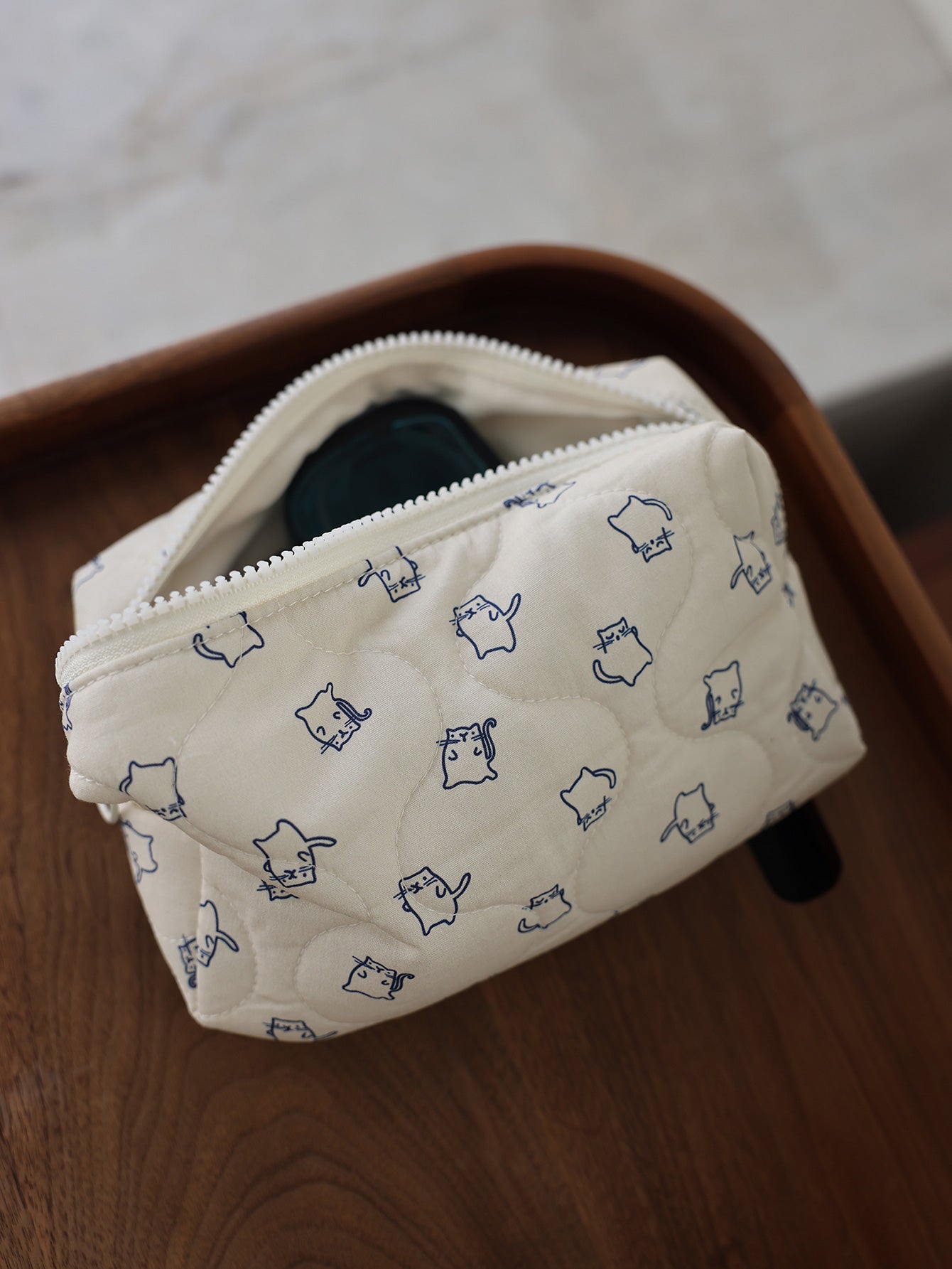 Precatch Cute Cat Design Travel Cosmetic Bag Multi-functional Storage Bag for Travel Skincare Items Makeup case