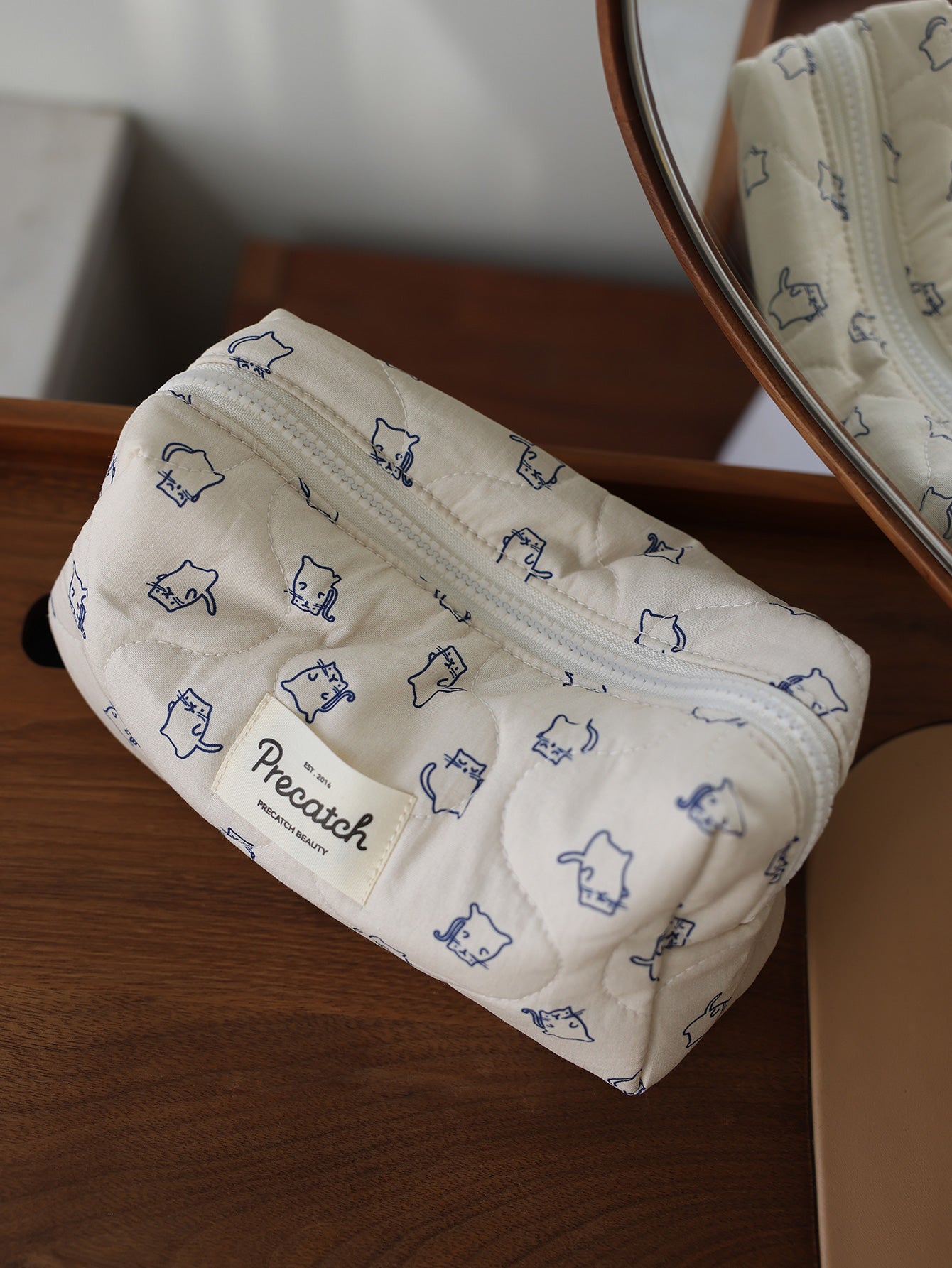 Precatch Cute Cat Design Travel Cosmetic Bag Multi-functional Storage Bag for Travel Skincare Items Makeup case