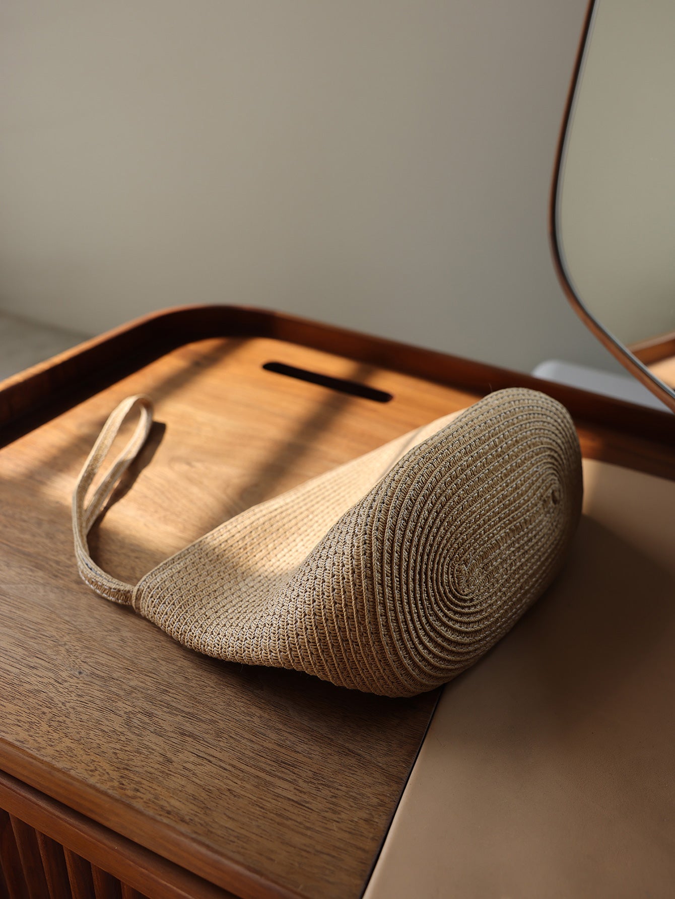 Precatch Straw woven bag spring and summer travel cargo bag solid color woven storage bag outdoor portable leisure beach bag handbag makeup bag